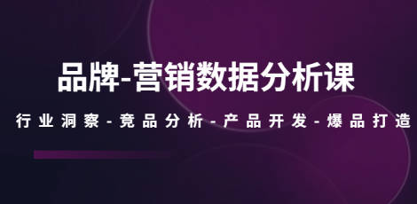 品牌-营销数据分析课，行业洞察-竞品分析-产品开发-爆品打造