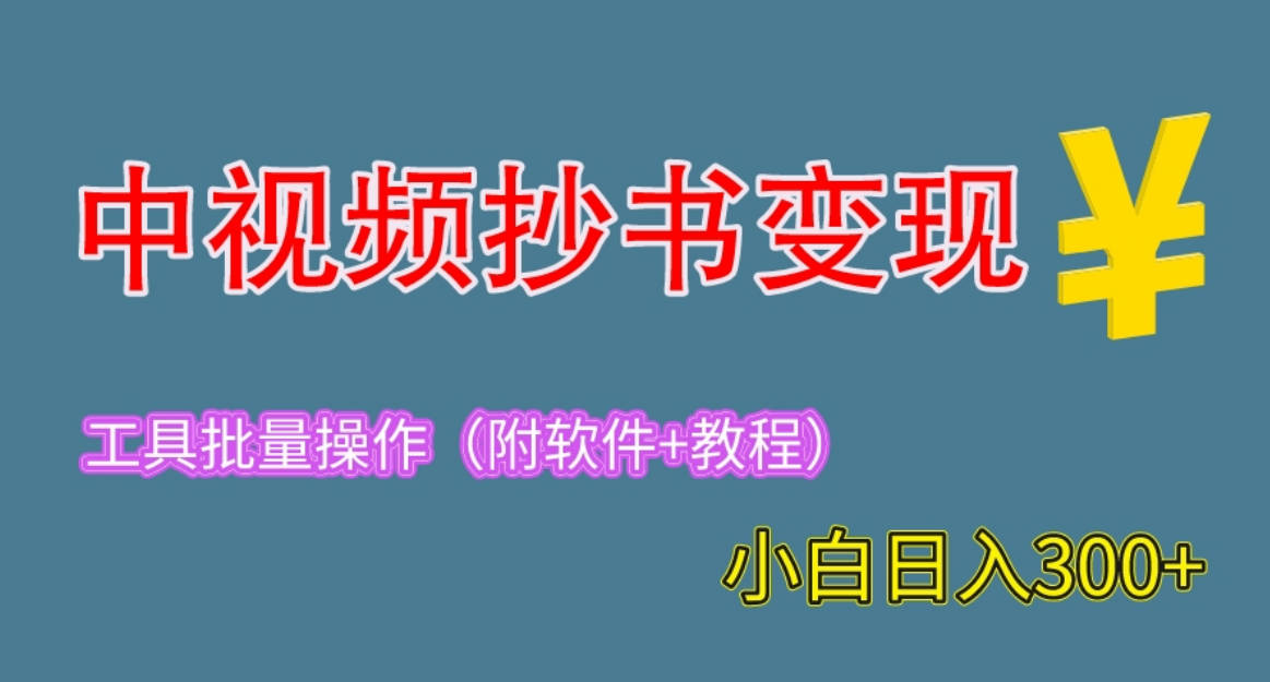 2023中视频抄书变现（附工具+教程），一天300+，特别适合新手操作的副业