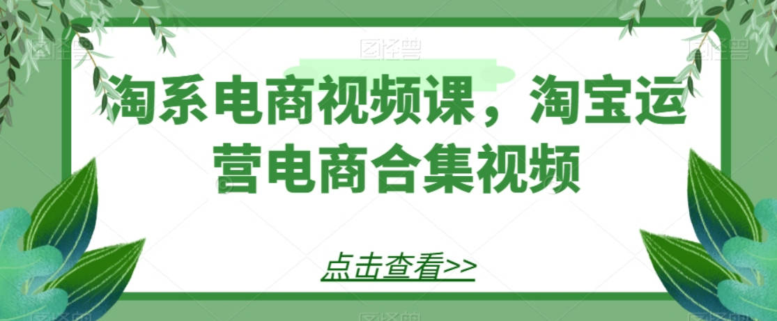 淘系电商视频课，淘宝运营电商合集视频