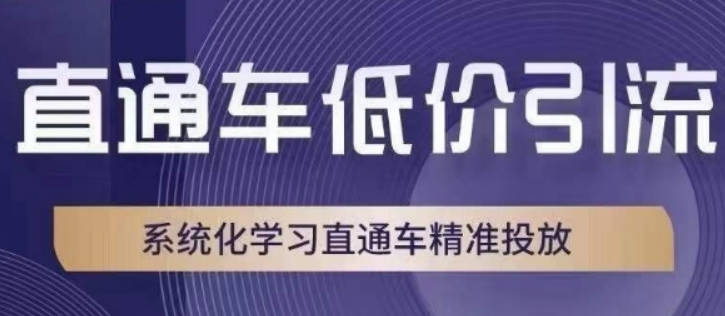 直通车低价引流课，系统化学习直通车精准投放