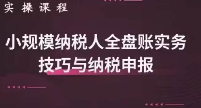 小规模纳税人全盘真帐实操账务处理及纳税申报