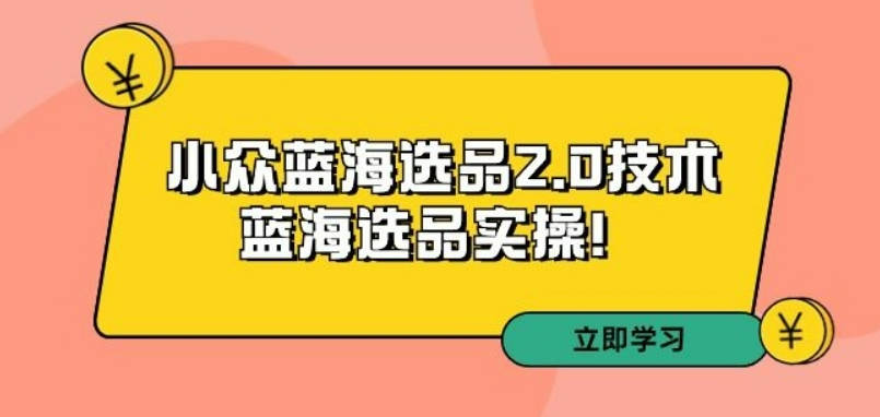 拼多多培训第33期：小众蓝海选品2.0技术-蓝海选品实操！