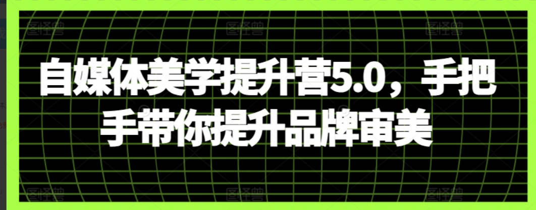 自媒体美学提升营5.0，手把手带你提升品牌审美