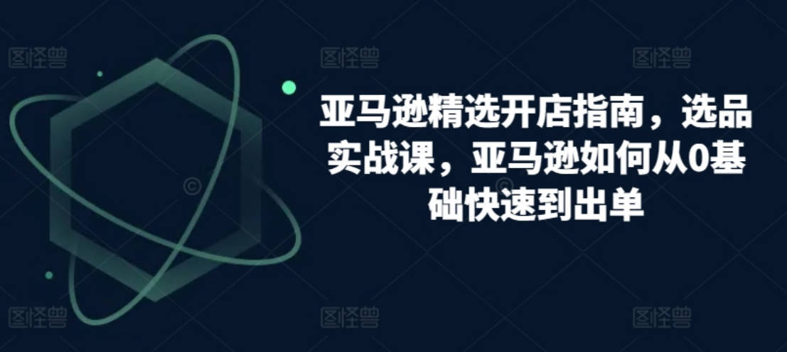 亚马逊精选开店指南，选品实战课，亚马逊如何从0基础快速到出单