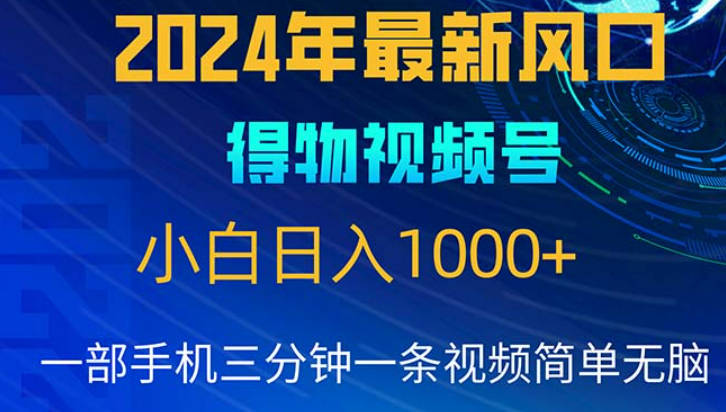 2024年5月最新蓝海项目，小白无脑操作，轻松上手，日入1000+【项目拆解】