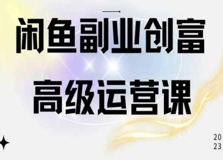 闲鱼电商运营高级课程，一部手机学会闲鱼开店赚钱