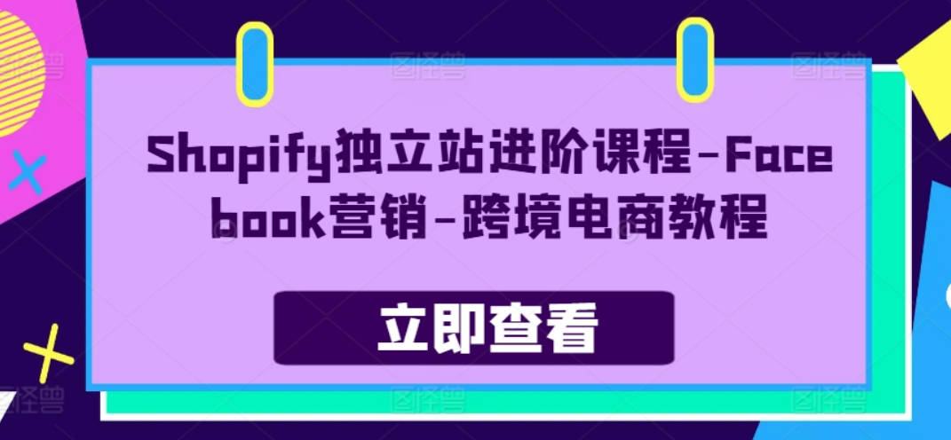 [青蛙学堂]Shopify独立站进阶课程-Facebook营销-跨境电商教程