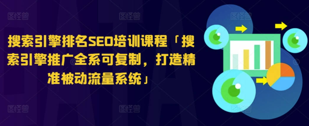 搜索引擎排名SEO培训课程「搜索引擎推广全系可复制，打造精准被动流量系统」