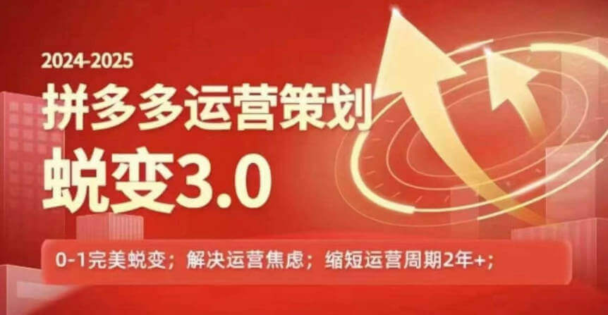 2024-2025拼多多运营策略蜕变3.0，0~1完美蜕变，解决信息焦虑