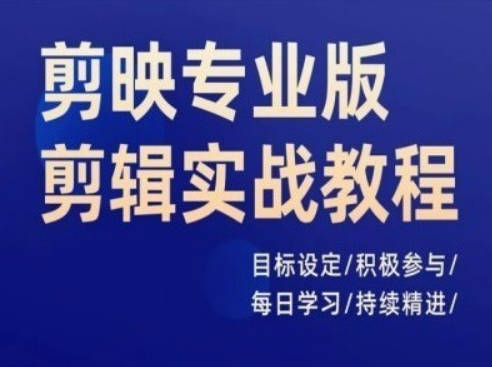 剪映专业版剪辑实战教程，目标设定/积极参与/每日学习/持续精进