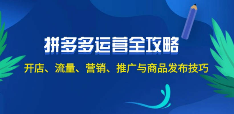 2024拼多多运营全攻略：开店、流量、营销、推广与商品发布技巧