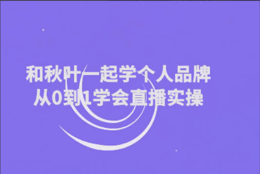 和秋叶一起学个人品牌从0到1学会直播实操