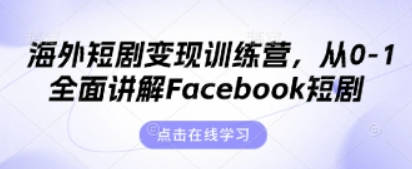 昕月老师·海外短剧变现训练营，从0-1全面讲解Facebook短剧