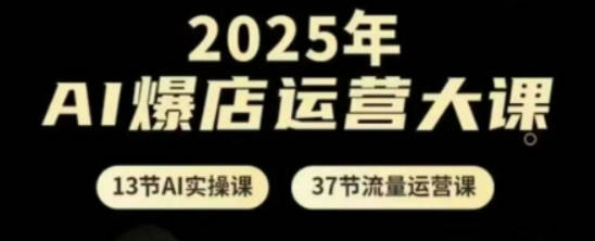 百川老师2025年AI爆店运营大课，13节AI实操课+37节流量运营课