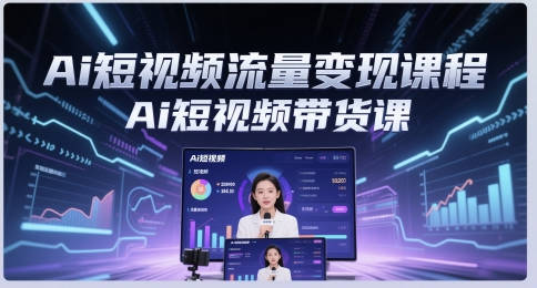 Ai短视频流量变现课程，Ai短视频带货课
