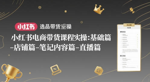 老鲁小红书电商带货课程实操：基础篇-选品篇-店铺篇-笔记内容篇-直播篇