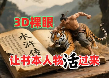书本人物裸眼3D视频，新的玩法，流量超猛，保姆级教程