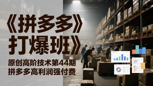 叮当会《拼多多打爆班》原创高阶技术第44期，拼多多高利润强付费
