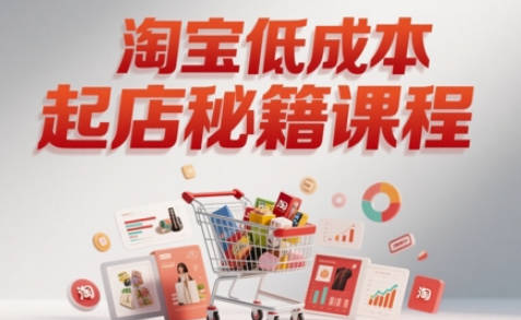 淘宝低成本起店系统课，助你快速起店，实现弯道超车