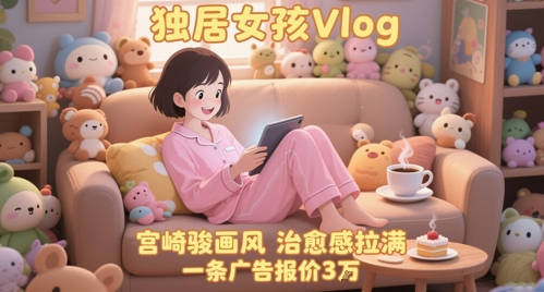 单个账号涨粉71W！用AI制作独居女孩Vlog，宫崎骏画风，治愈感拉满，一条广告报价3W