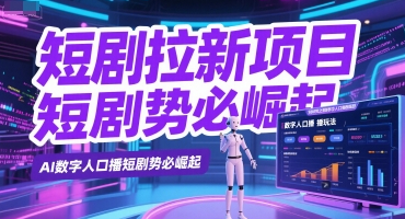 短剧拉新项目之数字人口播玩法，AI数字人口播短剧势必崛起