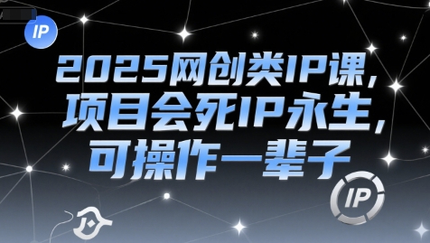 2025网创类IP课，项目会死IP永生，可操作一辈子