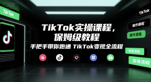 倪楠TikTok实操课程，保姆级教程，手把手带你跑通TikTok变现全流程