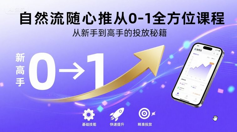 自然流随心推从0-1全方位课程，从新手到高手的投放秘籍