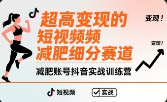 超高变现的短视频减肥细分赛道，减肥账号抖音实战训练营