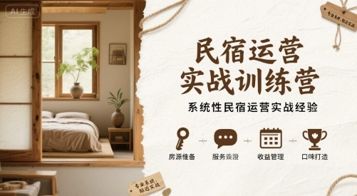 比尔盖词民宿运营实战训练营，系统性民宿运营实战经验