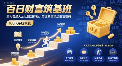 品乔老师·百日财富筑基班，助力普通人从认知到行动，带你解锁顶级财富密码