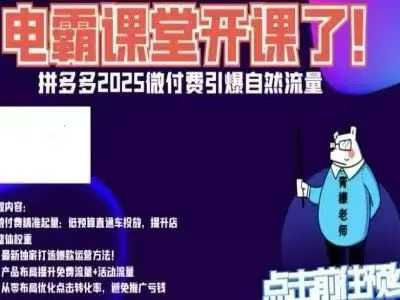 电霸学堂拼多多2025微付赛引爆自然流量，拼多多电商运营教程，运营、推广、打爆品、微付费