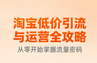 淘宝低价引流与运营全攻略，从零开始掌握流量密码