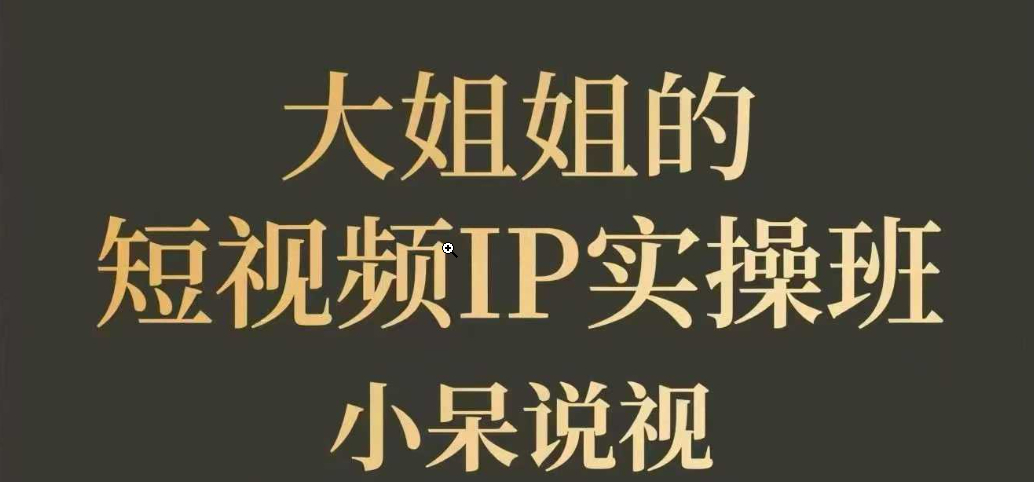 大姐姐的短视频IP带货实操班