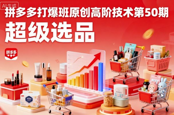 叮当会拼多多打爆班原创高阶技术第50期，超级选品