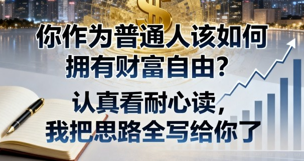 付费文章：你作为普通人该如何拥有财富自由？认真看耐心读，我把思路全写给你了