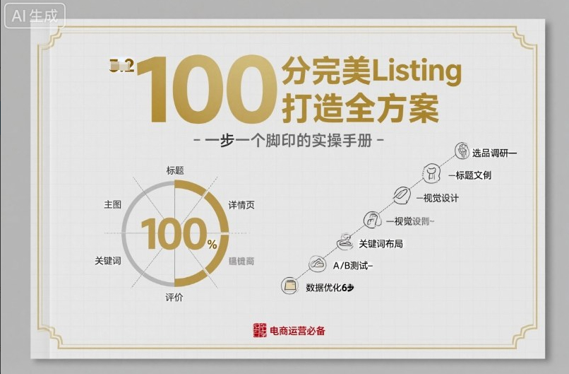 100分完美Listing打造全方案，想要完美listing必须是需要一步一个脚印的