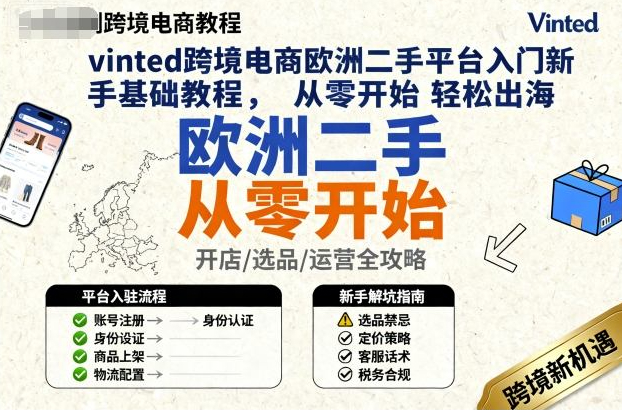 vinted跨境电商欧洲二手平台入门新手基础教程，从零开始轻松出海