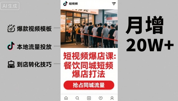 白泽短视频爆店课，餐饮同城短视频爆店打法