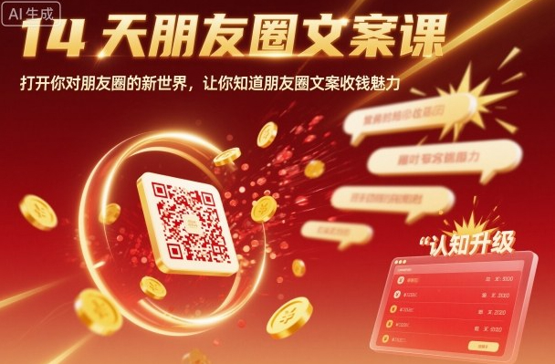14天朋友圈文案课，打开你对朋友圈的新世界，让你知道朋友圈文案收钱魅力