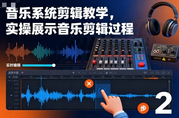 影像社音乐系统剪辑教学，实操展示音乐剪辑过程