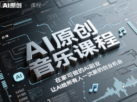 少克老师·AI原创音乐课程，在家可做的Ai副业，让Ai给所有人一次新的创业机会