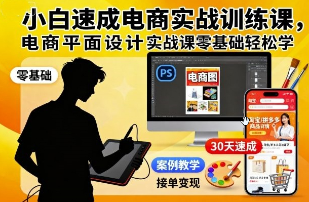 小白速成电商实战训练课，AIGC电商平面设计实战课零基础轻松学