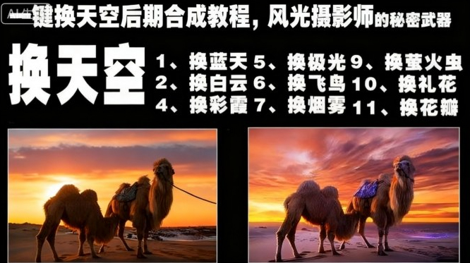 一键换天空后期合成教程，风光摄影师的秘密武器