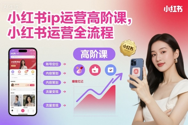 小红书ip运营高阶课，小红书运营全流程