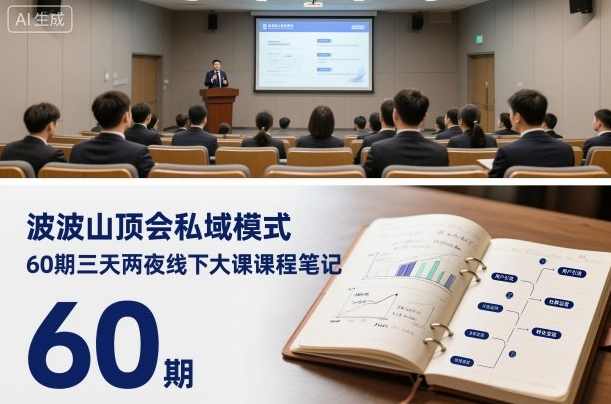 波波山顶会私域模式60期三天两夜线下大课课程笔记（文档）