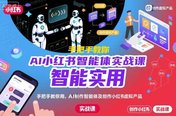 AI小红书智能体实战课，手把手教你用AI制作智能体及创作小红书虚拟产品，提效+内容商业化