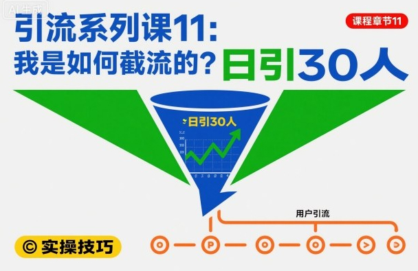 引流系列课11：我是如何截流的？日引30人【文档】