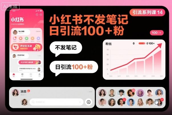 引流系列课14：小红书不发笔记日引流100+粉