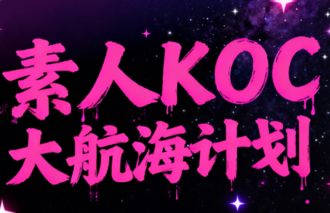 超萌素人KOC计划，10-30天速成的素人变内容达人实操课，适合想做短剧小说推文电商推广的素人入局